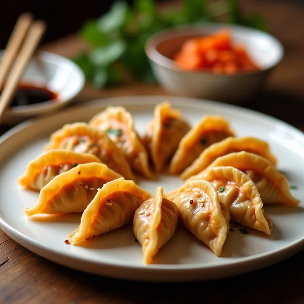 Gyoza de Kimchi Vegano con Envoltura de Harina de Garbanzo: Receta Coreana en Airfryer