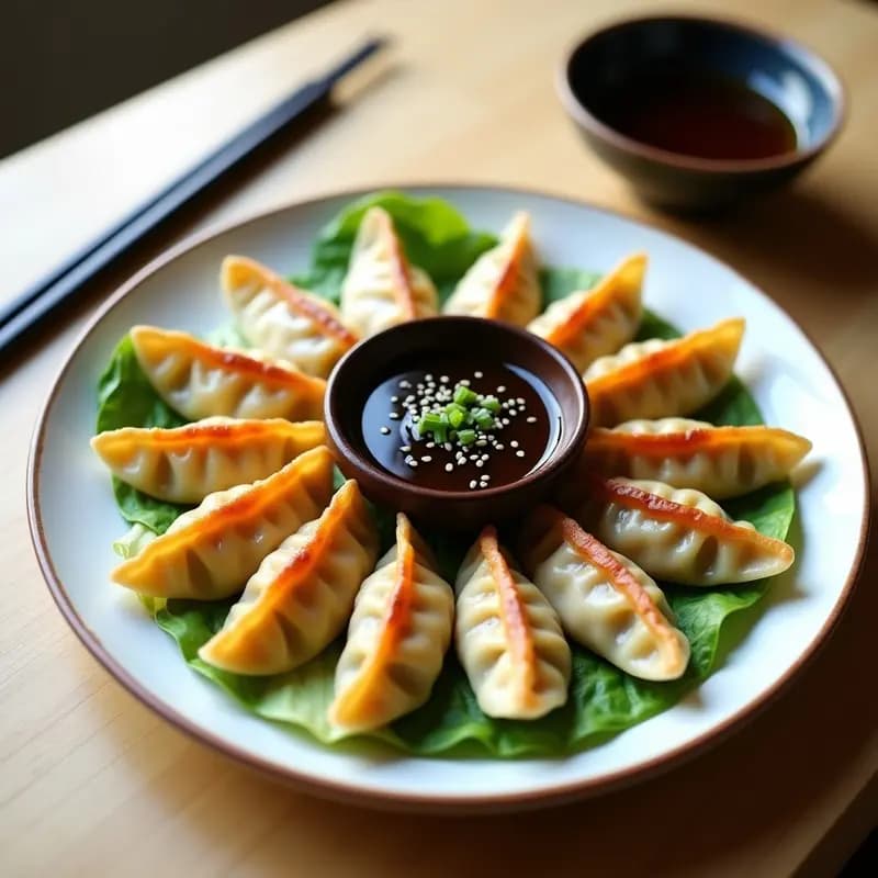 Gyoza de Kolrabi y Shiitake: Receta Japonesa Vegana con Salsa de Sésamo y Soya