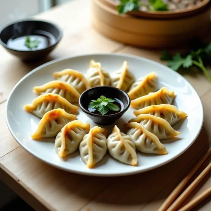 Gyoza de Pollo y Cilantro al Vapor: Receta China en Airfryer con Umami Explosivo