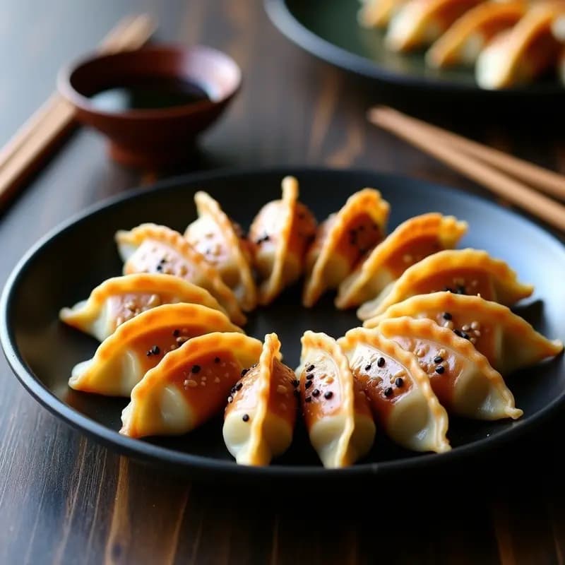 Gyoza de repollo morado y shiitake con salsa de soja baja en sodio: Aperitivo japonés en airfryer