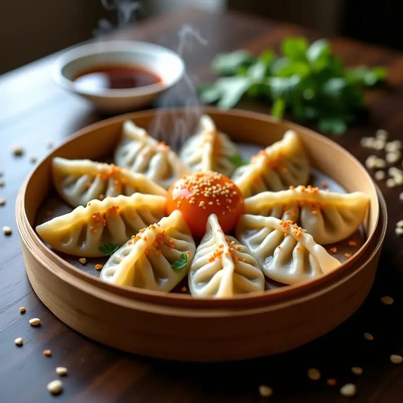 Gyoza Japoneses de Repollo y Zanahoria: Empanadillas al Vapor con Salsa de Soja Sin Gluten
