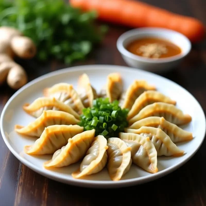 Gyoza Japonesas de Repollo y Zanahoria: Receta Vegana al Vapor con Salsa de Sésamo