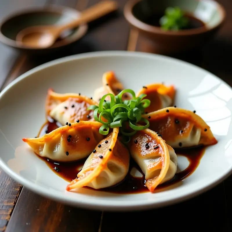 Gyoza de Ternera y Repollo Morado con Salsa de Sésamo: Receta Japonesa Crujiente en Sartén