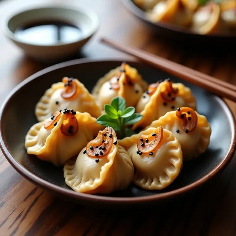 Gyoza Japonesas al Vapor con Relleno de Tofu y Shiitake: Receta Vegana en Airfryer