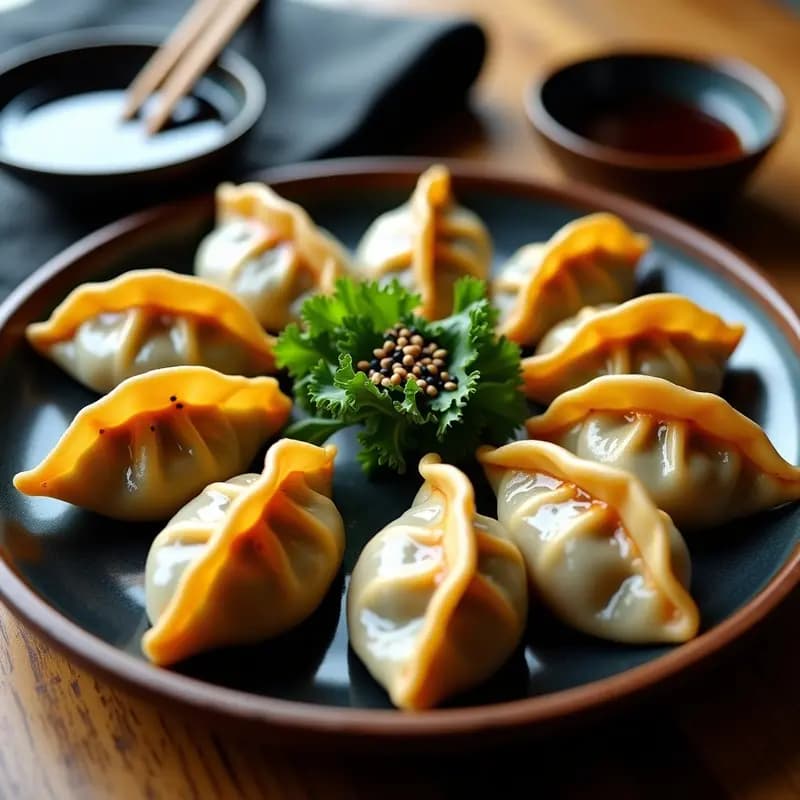 Gyoza al Vapor con Relleno de Setas y Col Negra: Receta Japonesa Sin Gluten en Airfryer