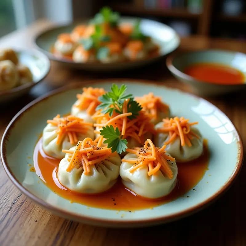 Gyoza Vegana de Repollo y Zanahoria con Salsa Ponzu: Aperitivo Japonés Sin Gluten
