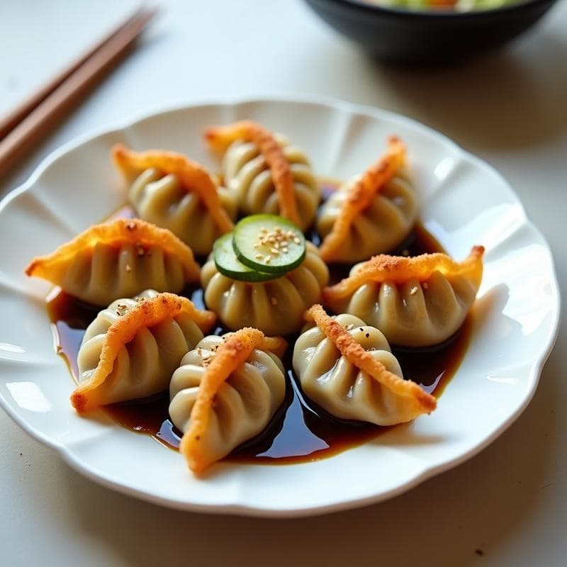 Gyoza Vegana de Repollo y Zanahoria con Salsa de Soja y Jengibre: Receta Japonesa en Sartén