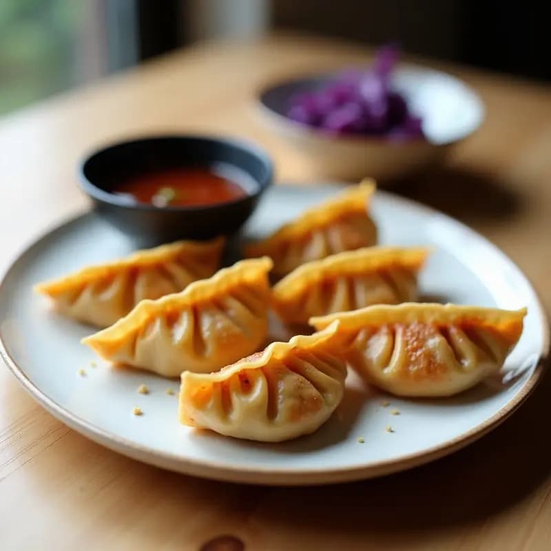 Gyoza Veganas de Col Morada y Champiñones: Receta en Airfryer con Salsa Ponzu