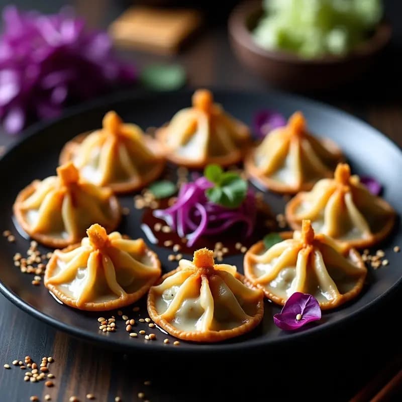 Gyoza Veganos de Col Morada y Tofu con Salsa de Tamari y Jengibre: Receta en Airfryer
