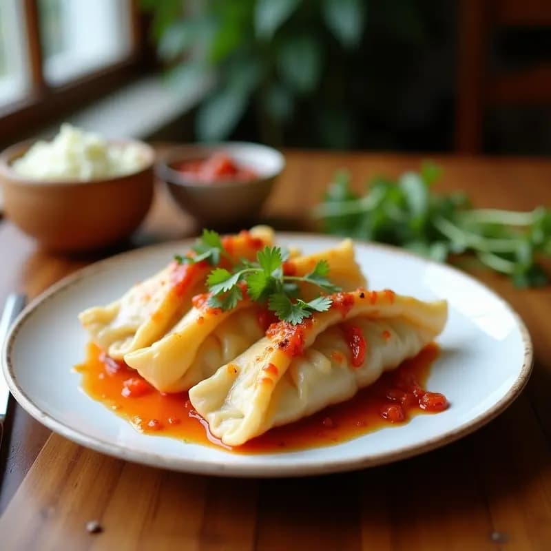 Gyozas de Camarón y Cebollino: Receta Japonesa al Vapor con Salsa de Chili y Aceite