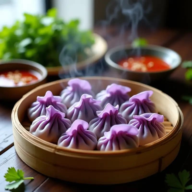 Gyozas de Cerdo y Repollo Morado: Receta China al Vapor con Salsa Picante de Chili