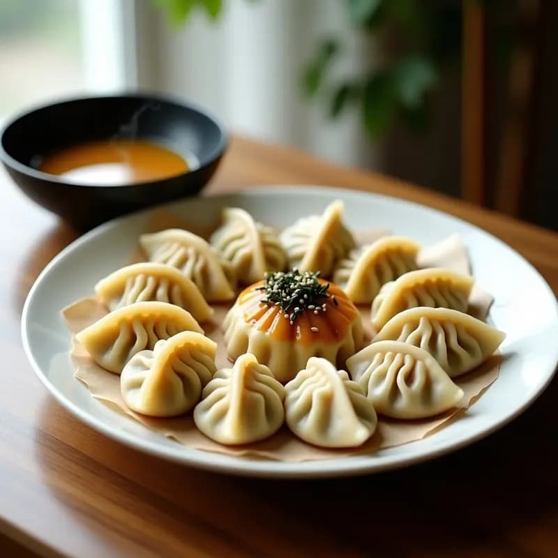 Gyozas de Champiñones Shitake y Jengibre: Receta Japonesa al Vapor con Salsa Ponzu