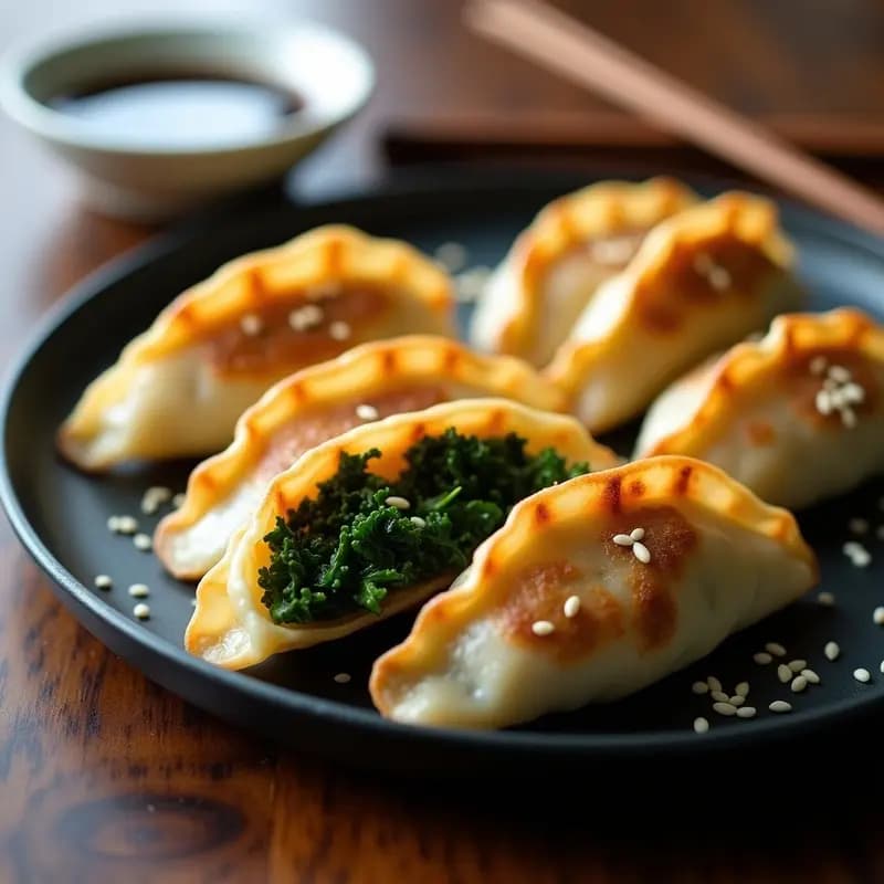 Gyozas Japones de Col Rizada y Setas Shiitake: Receta Vegana en Airfryer