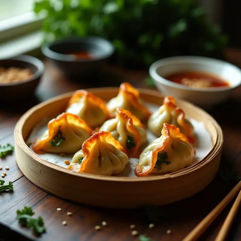 Gyozas de Col Rizada y Shitake con Salsa Ponzu: Receta Japonesa en Airfryer