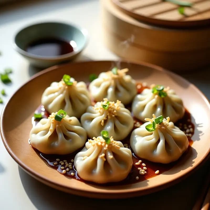Gyozas de col rellenas de tofu y shiitake: Receta japonesa vegana al vapor