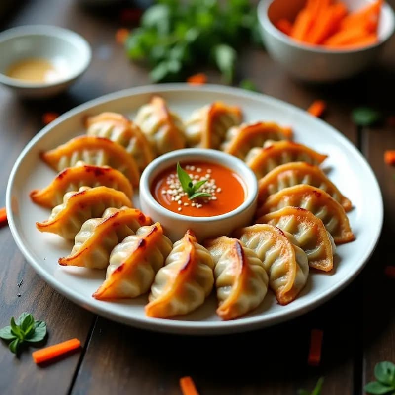 Gyozas Japonesas de Col y Zanahoria con Salsa Ponzu: Aperitivo Vegano en Airfryer