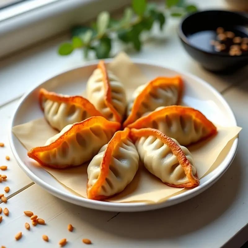 Gyozas de Col y Zanahoria con Salsa de Soja sin Gluten: Receta Japonesa Vegana y en Airfryer