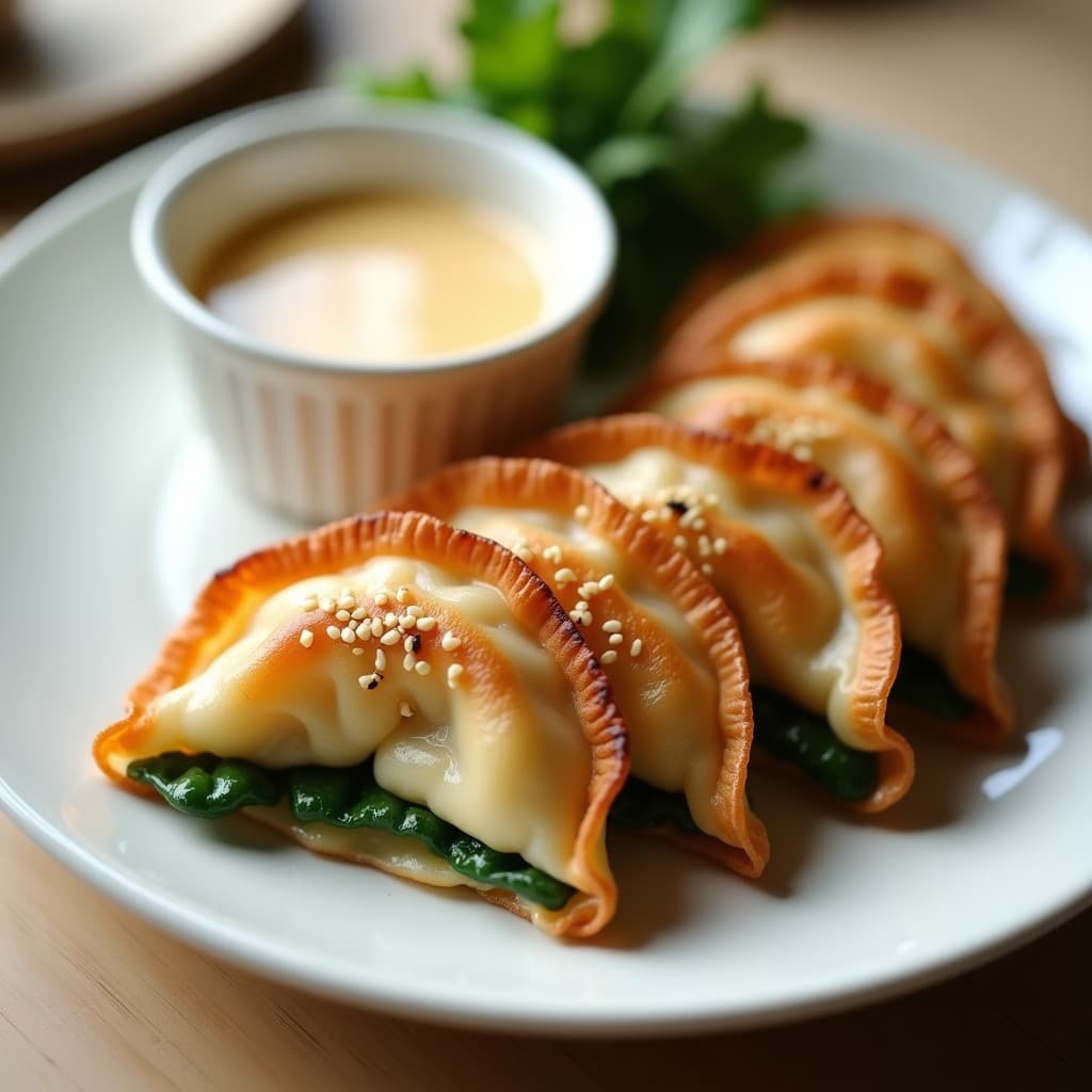 Gyozas de Espinacas y Queso de Cabra con Salsa de Sésamo: Receta Japonesa en Airfryer