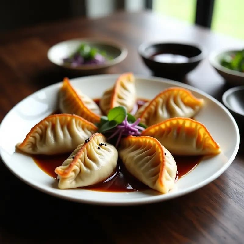 Gyozas de Garbanzos y Repollo en Salsa Teriyaki: Aperitivo Japonés Vegano al Vapor