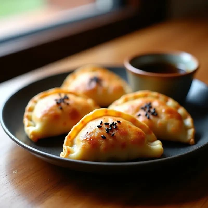 Gyozas de Hongos Shitake y Repollo con Salsa de Soja y Jengibre: Entrante Japonés en Airfryer