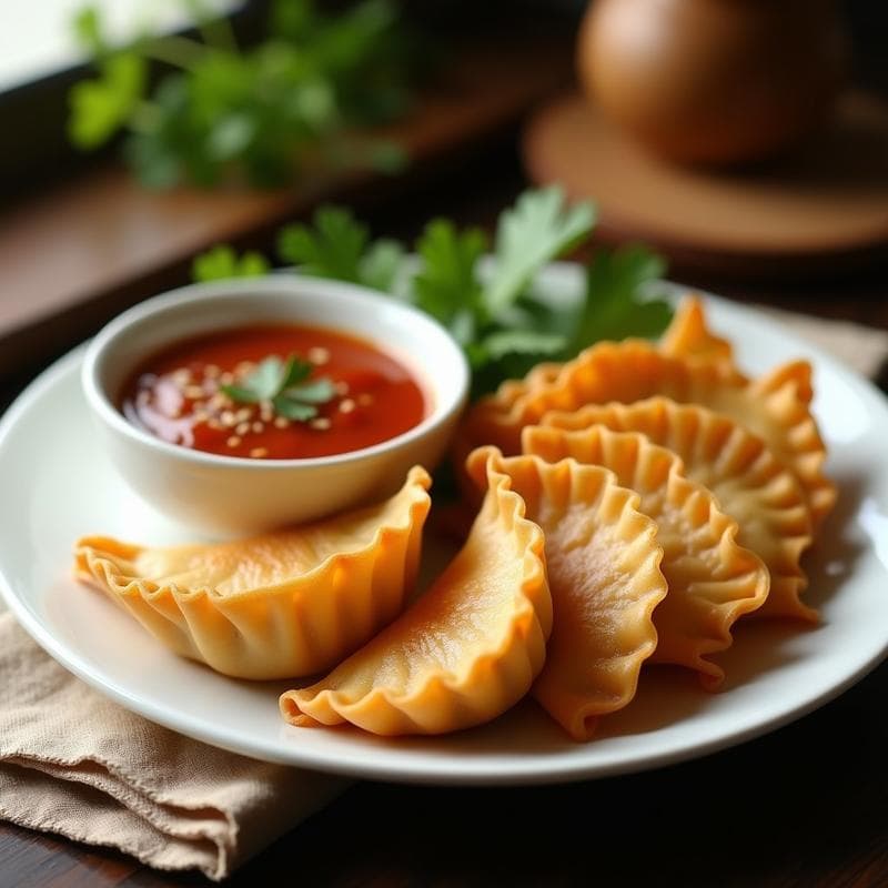 Gyozas de Jackfruit Ahumado con Salsa de Tamarindo Picante: Receta Vegana en Airfryer y Crujiente