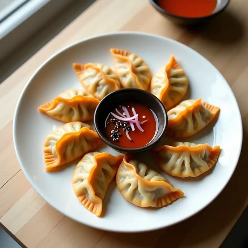 Gyozas de Repollo y Zananoria Veganas: Receta Japonesa en Airfryer con Salsa Ponzu