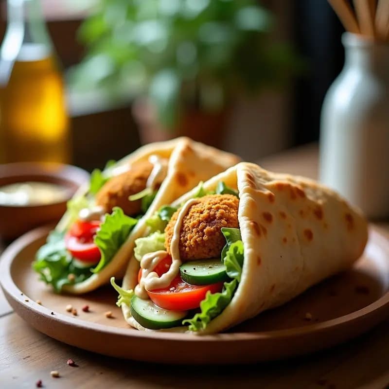 Gyros de Falafel con Salsa de Tahini y Pan de Pita: Receta Griega Vegana para Tupper