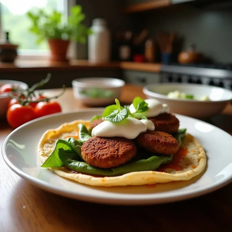 Gyros de Falafel con Salsa de Yogur y Pepino: Wrap Griego Vegano y Crujiente