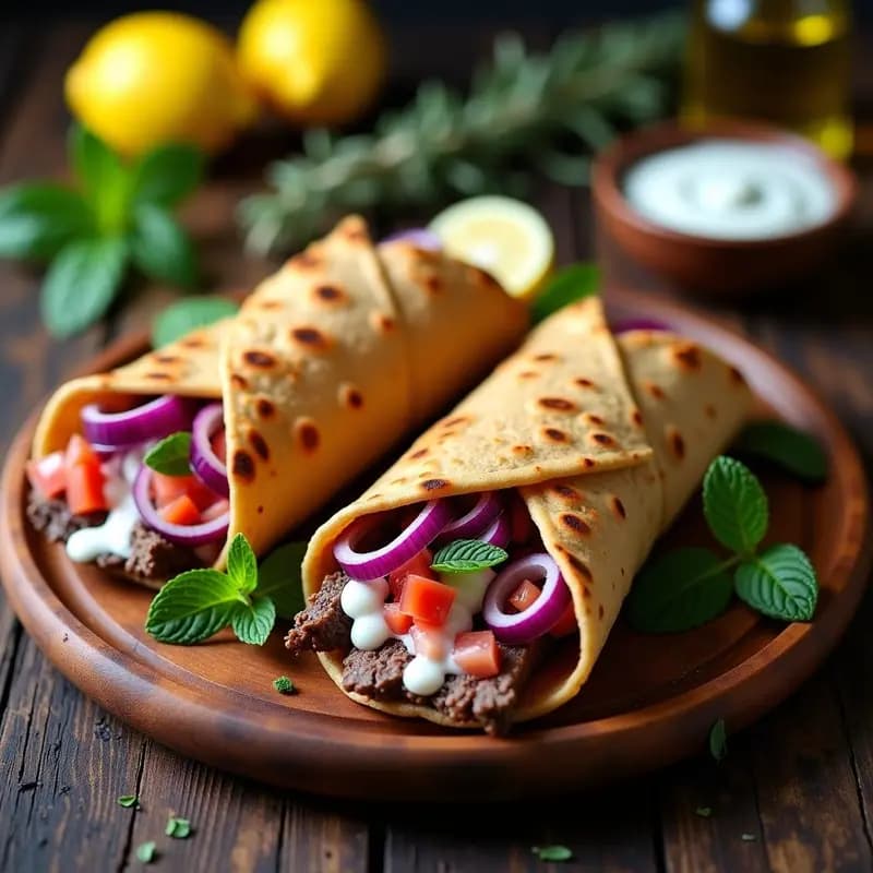 Gyros de Since de Res con Pan de Pita Integral: Receta Griega en Thermomix