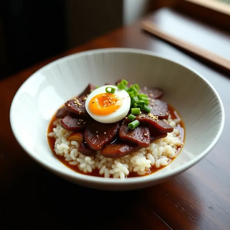 Gyudon de Ternera y Cebolla Caramelizada: Receta Japonesa Tradicional en 20 Minutos