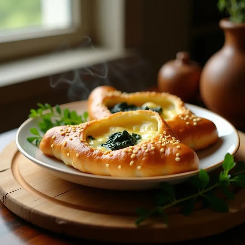 Hachapuri de Queso Sulguni y Espinacas: Pan Georgiano Relleno en 30 Minutos