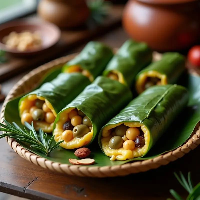 Hallaca Venezolana Vegana: Tamal Navideño con Garbanzos y Aceitunas