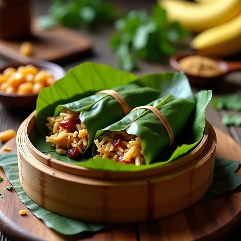 Hallacas Venezolanas Veganas: Rellenas de Jackfruit y Pasas en Hoja de Plátano