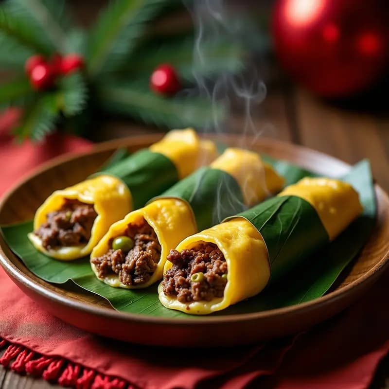 Hallacas Venezolanas: Tamales de Navidad con Carne, Aceitunas y Pasas