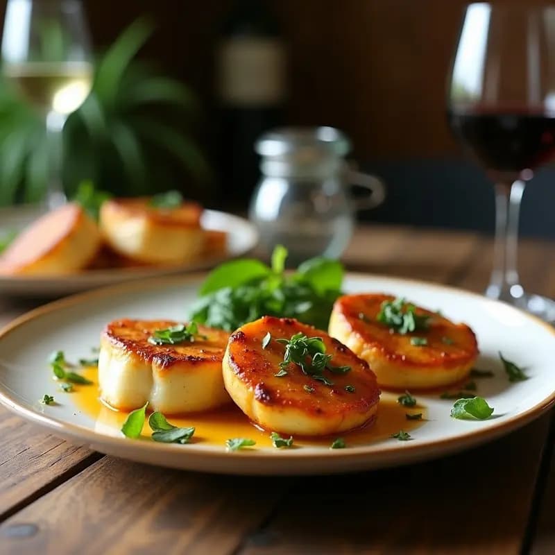 Halloumi a la Parrilla con Melocotón y Menta: Entrante Chipriota Sweet & Salty