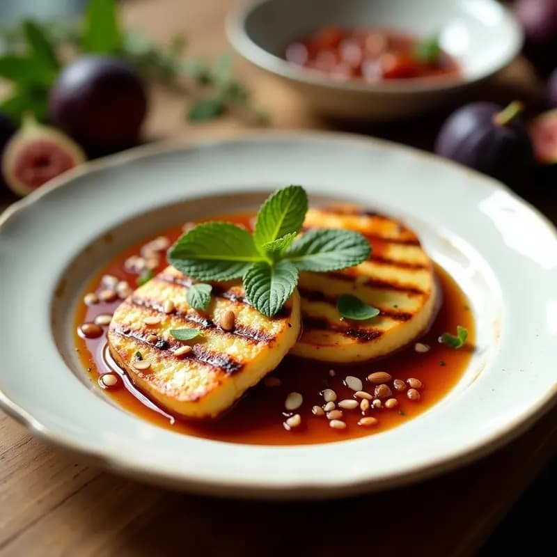 Halloumi a la Parrilla con Mermelada de Higo: Entrante Chipriota Dulce y Salado