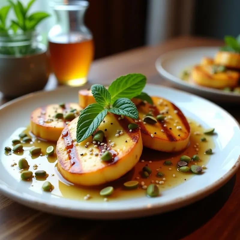 Halloumi a la Parrilla con Miel y Pistachos: Receta Chipriota Rápida y Crujiente