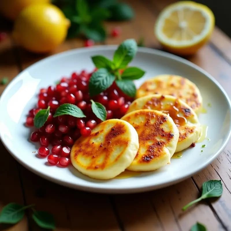 Halloumi a la Plancha con Ensalada de Granados y Menta: Entrante Chipriota Rápido