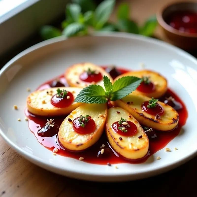 Halloumi a la Plancha con Salsa de Granadina y Menta: Aperitivo Chipriota en 10 Minutos