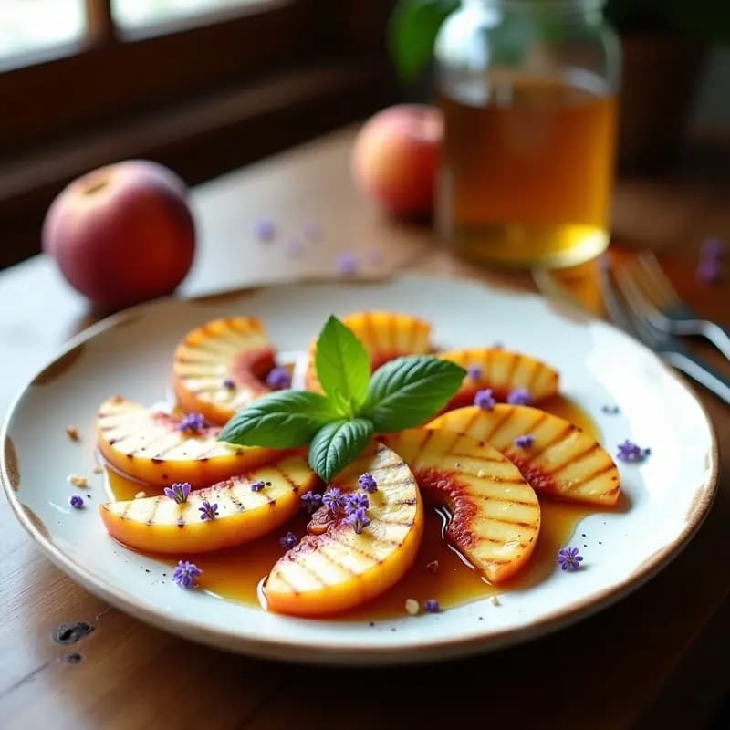 Halloumi a la Plancha con Melocotón y Miel de Lavanda: Entrante Chipriota Dulce-Salado