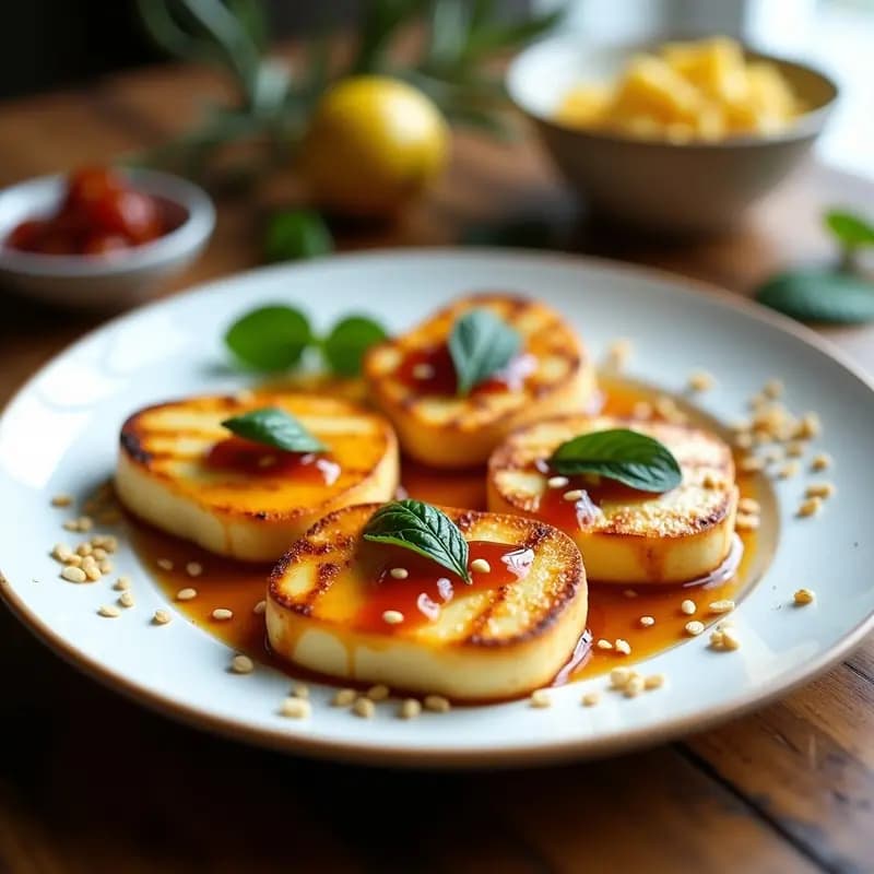Halloumi a la Plancha con Mermelada de Higos: Aperitivo Chipriota Dulce-Salado en 10 Minutos
