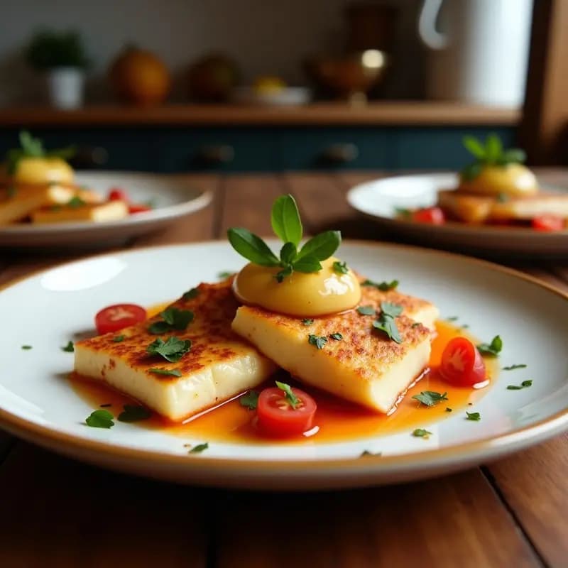 Halloumi a la Plancha con Mermelada de Tomate y Albahaca: Entrante Chipriota Vegano
