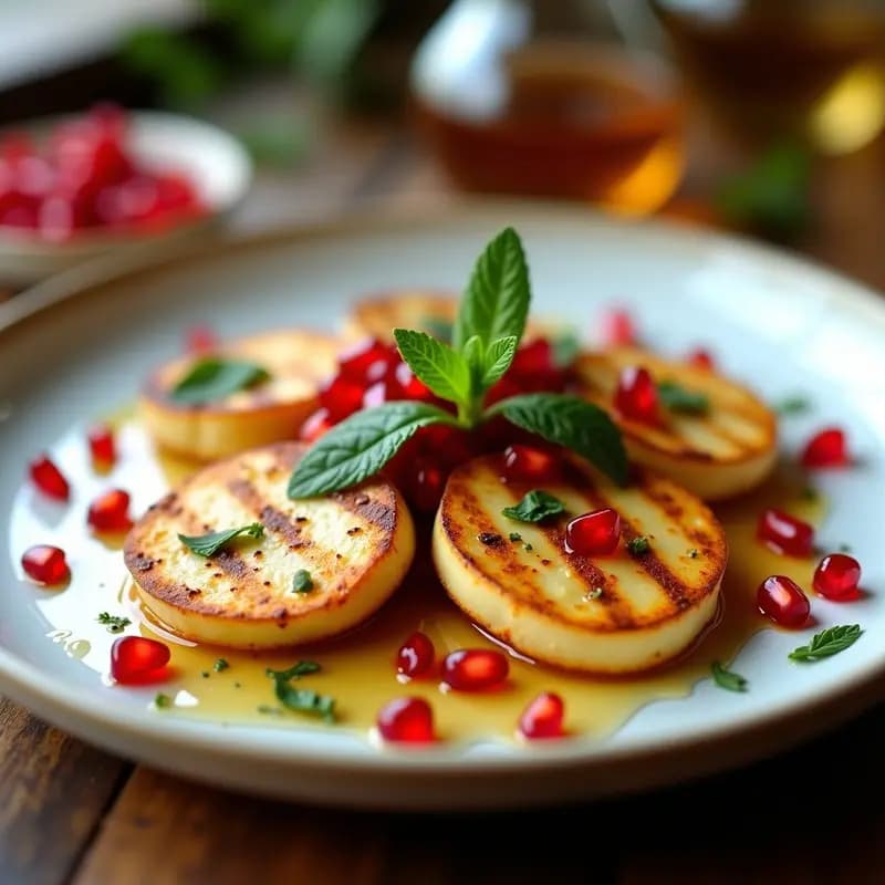 Halloumi a la Plancha con Miel y Granados: Entrante Chipriota Alta en Proteína en 10 Minutos
