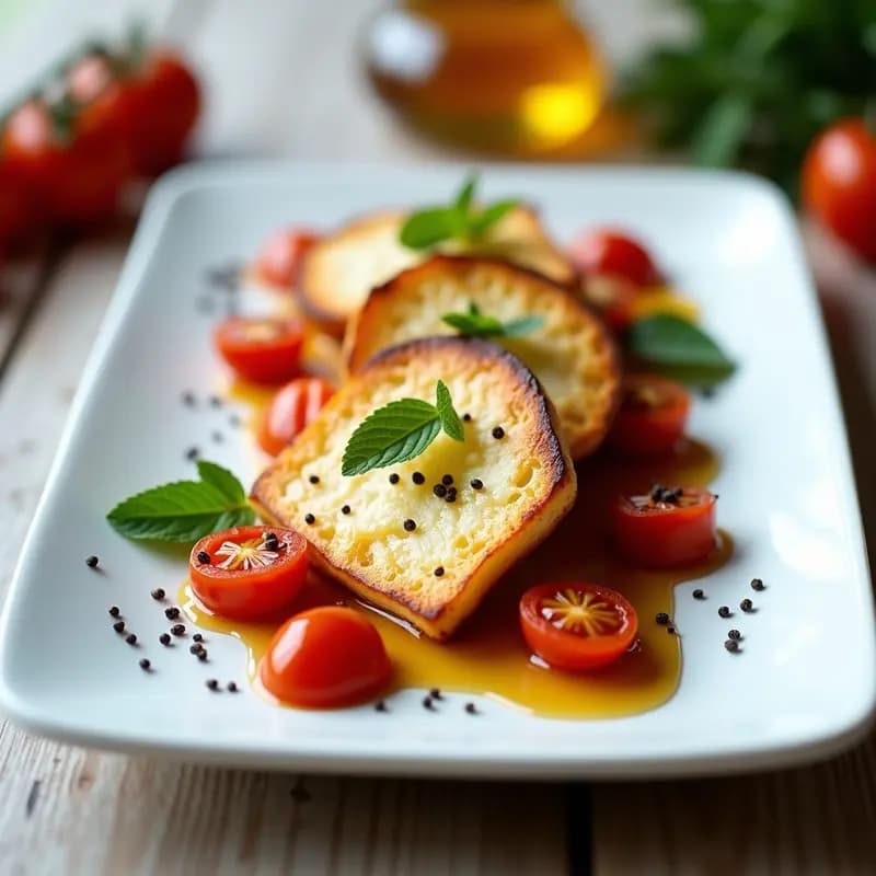 Halloumi a la Plancha con Miel y Tomates Cherry: Entrante Chipriota Vegano