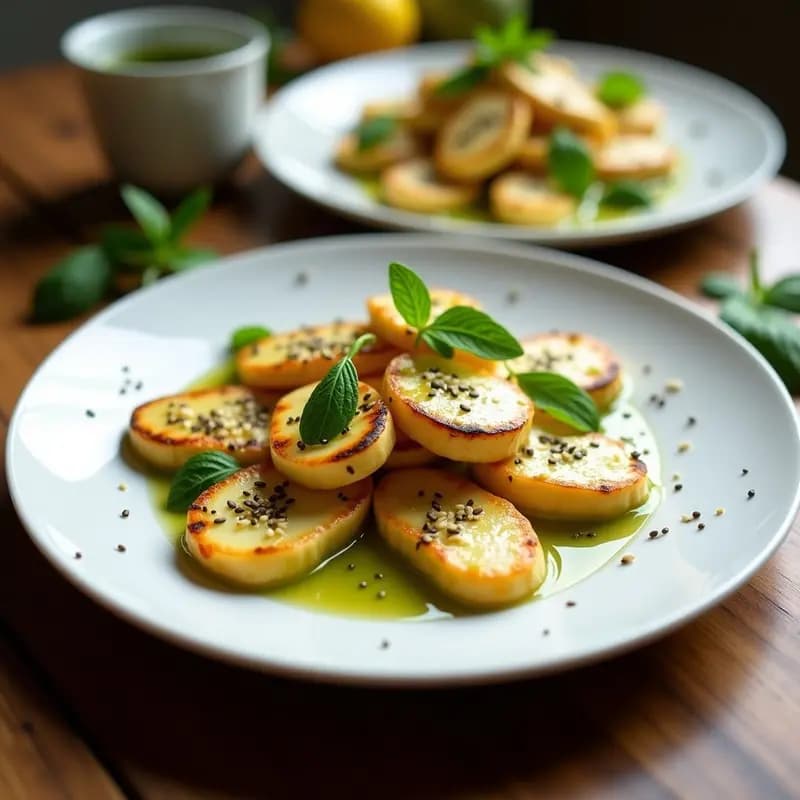 Halloumi a la Plancha con Vinagreta de Limón y Menta: Entrante Griego sin Gluten
