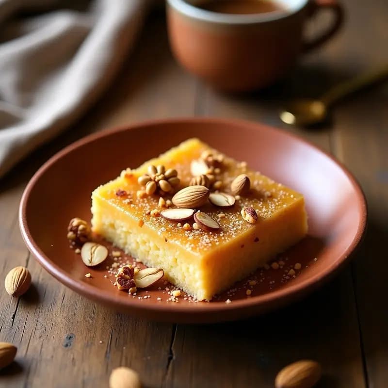 Halva de Sémola y Cardamomo con Frutos Secos: Postre Griego Sin Azúcar y Energético