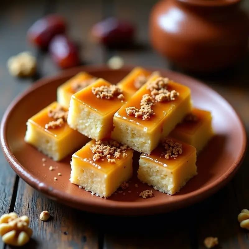 Halva de Sémola con Caramelo de Dátil y Nueces: Postre Judío Sin Azúcar y Sin Lácteos