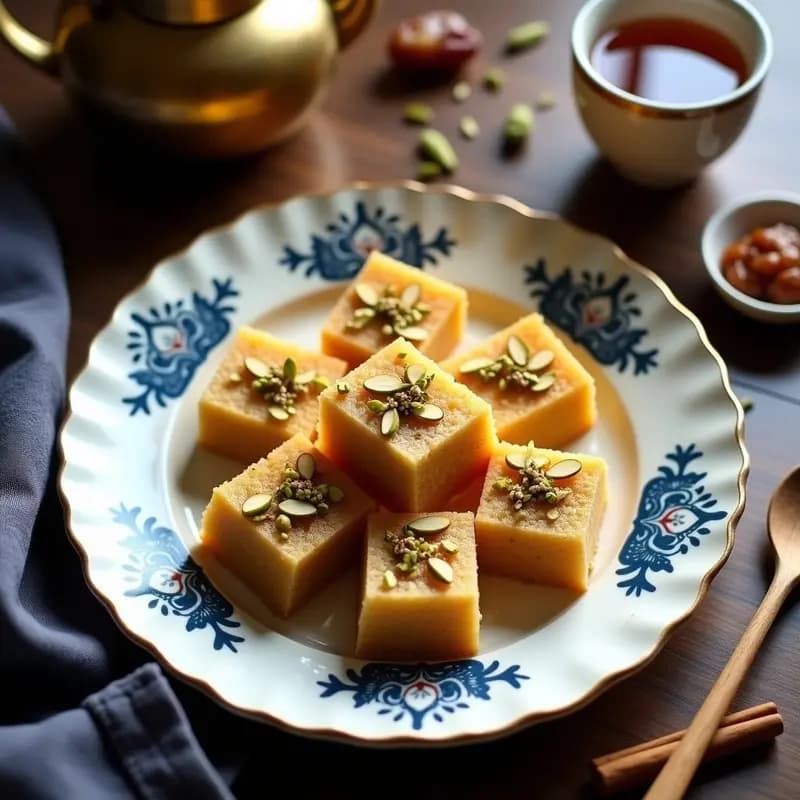 Halva de Sémola con Dátiles y Cardamomo: Postre Persa Sin Azúcar y Alta en Fibra