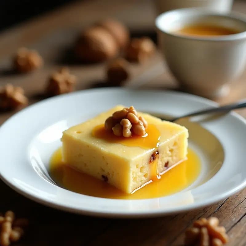 Halva de Sémola con nueces y Miel: Postre Griego Sin Gluten y Energético