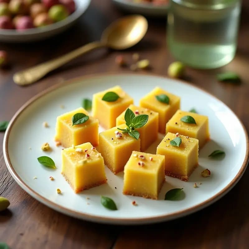 Halva de Sémola con pistacho y Agua de Azahar: Postre Árabe Sin Cocción y Sin Gluten